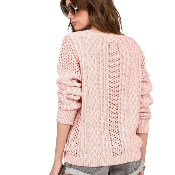 Volcom Powder Pink Mess Round Crewneck Sweater - Picture 2 of 11